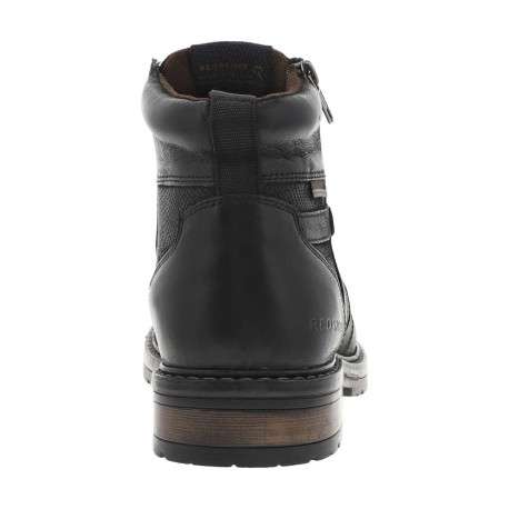 Bottines noires en cuir à talon décroché bas et à lacets plats - Image 6