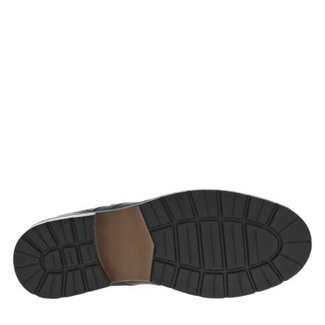 Bottines noires en cuir à talon décroché bas et à lacets plats - Image 5