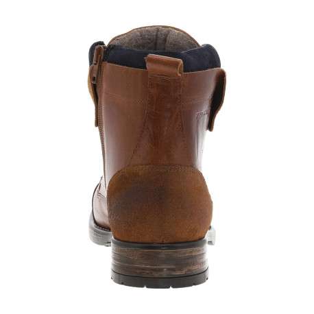 Bottines en cuir cognac à semelle antidérapante et à lacets plats - Image 6