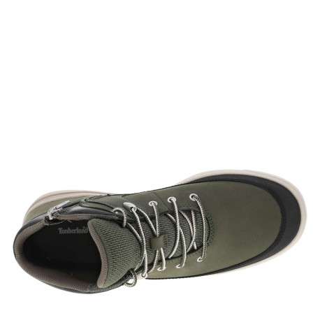 Bottines en cuir nubuck kaki avec contrefort renforcé et lacets ronds bicolores - Image 4