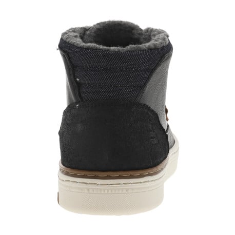 Bottines en cuir noires à semelle plate et à lacets ronds bleus - Image 6