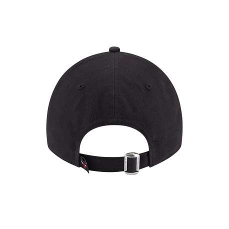 Casquette noire unie avec coupe dad cap et une fermeture strapback - Image 5