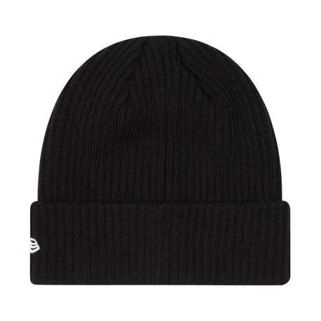 Bonnet noir uni avec logo de la marque brodé en blanc - Image 2