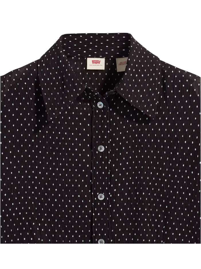 Chemisier Femme Dressbarn Noir Et Blanc à Pois - Taille S Manches 3/4 (Occasion Très Bon état)