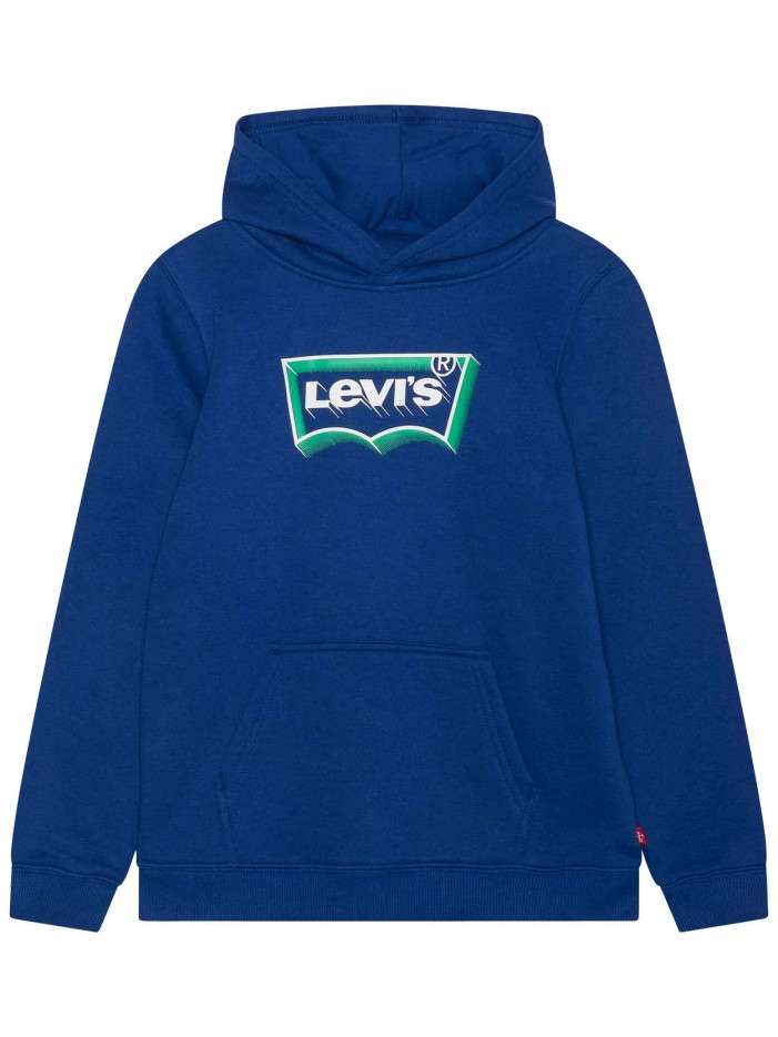 Sweat à capuche bleu uni...