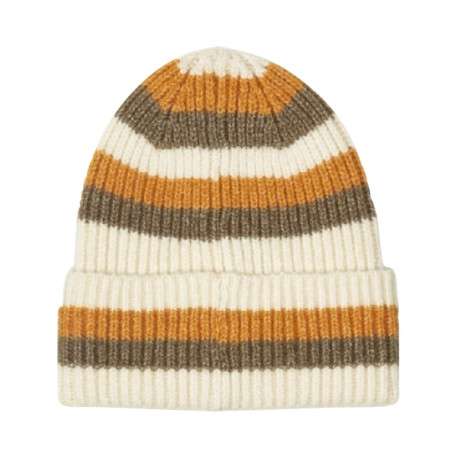 Bonnet multicolore rayé avec nom de la marque brodé sur le revers - Image 2