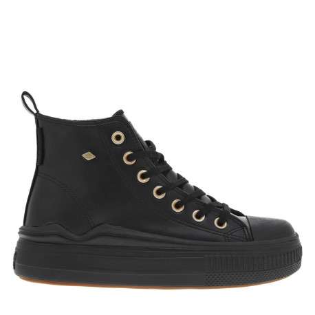 Baskets noires en simili-cuir avec semelle plate antidérapante - Image 4