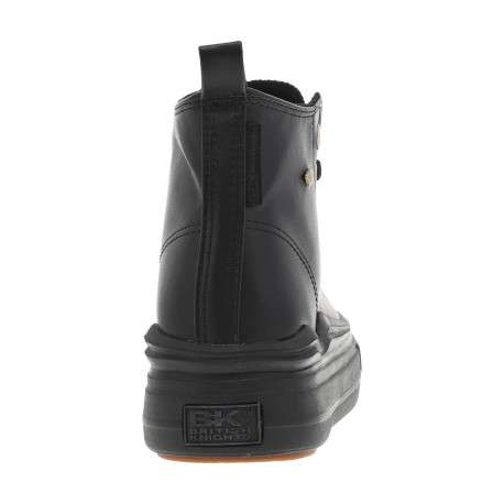 Baskets noires en simili-cuir avec semelle plate antidérapante - Image 8