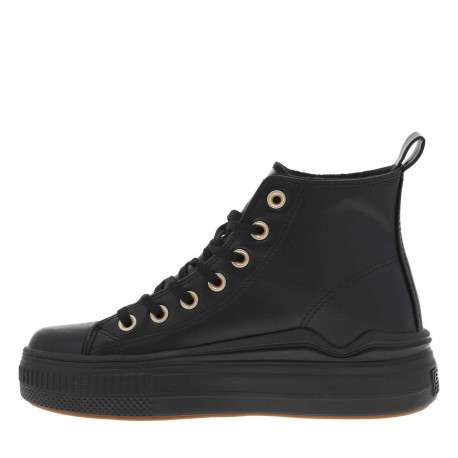 Baskets noires en simili-cuir avec semelle plate antidérapante - Image 5