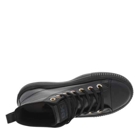 Baskets noires en simili-cuir avec semelle plate antidérapante - Image 6
