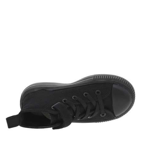 Baskets noires à semelle plate antidérapante avec imprimé cœur qui dort - Image 4
