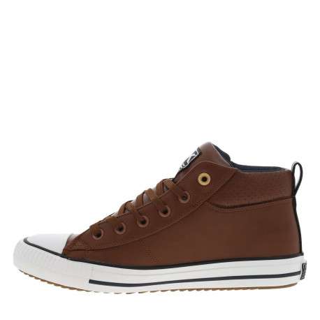 Baskets cognac à lacets plats avec contrefort renforcé et semelle à reliefs