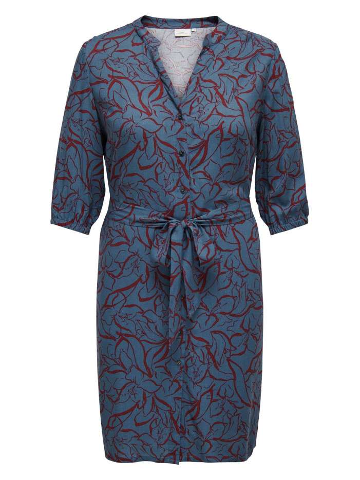 Robe courte bleue fleurie à...
