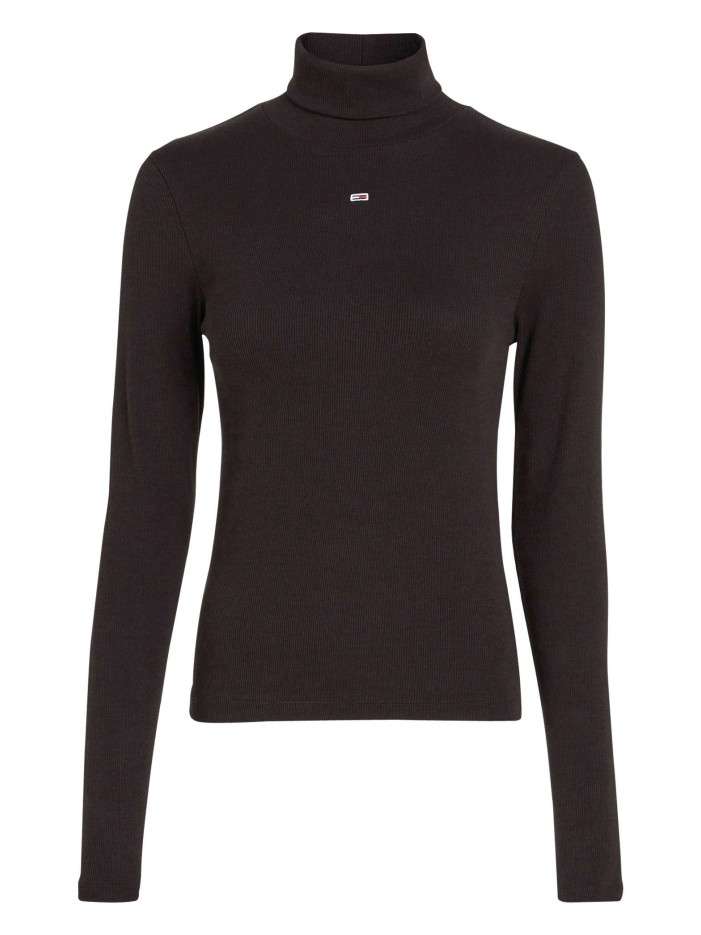 Pull noir uni en maille...
