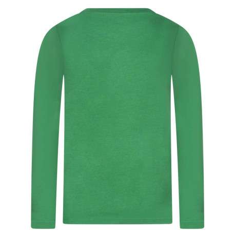 T-shirt à manches longues vert uni avec une coupe droite et une col rond - Image 2
