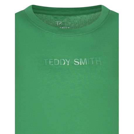 T-shirt à manches longues vert uni avec une coupe droite et une col rond - Image 3