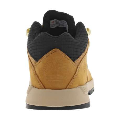 Bottines en cuir nubuck miel avec patch en Mesh cousus sur la tige - Image 6