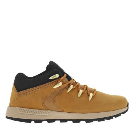 Bottines en cuir nubuck miel avec patch en Mesh cousus sur la tige - Image 2