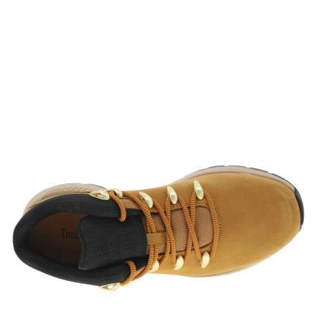 Bottines en cuir nubuck miel avec patch en Mesh cousus sur la tige - Image 4