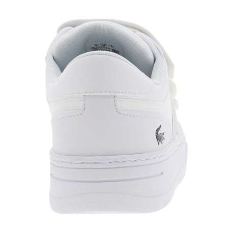 Baskets tennis blanches grainées avec logo de la marque embossé en noir - Image 6