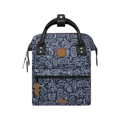 Sac à dos marine avec imprimé de fleurs abstrait et poches interchangeables - Image 2