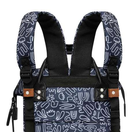 Sac à dos marine avec imprimé de fleurs abstrait et poches interchangeables - Image 6