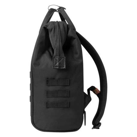 Sac à dos noir uni avec fermeture zippée et poches interchangeables - Image 3
