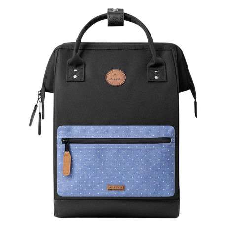 Sac à dos noir uni avec fermeture zippée et poches interchangeables - Image 4