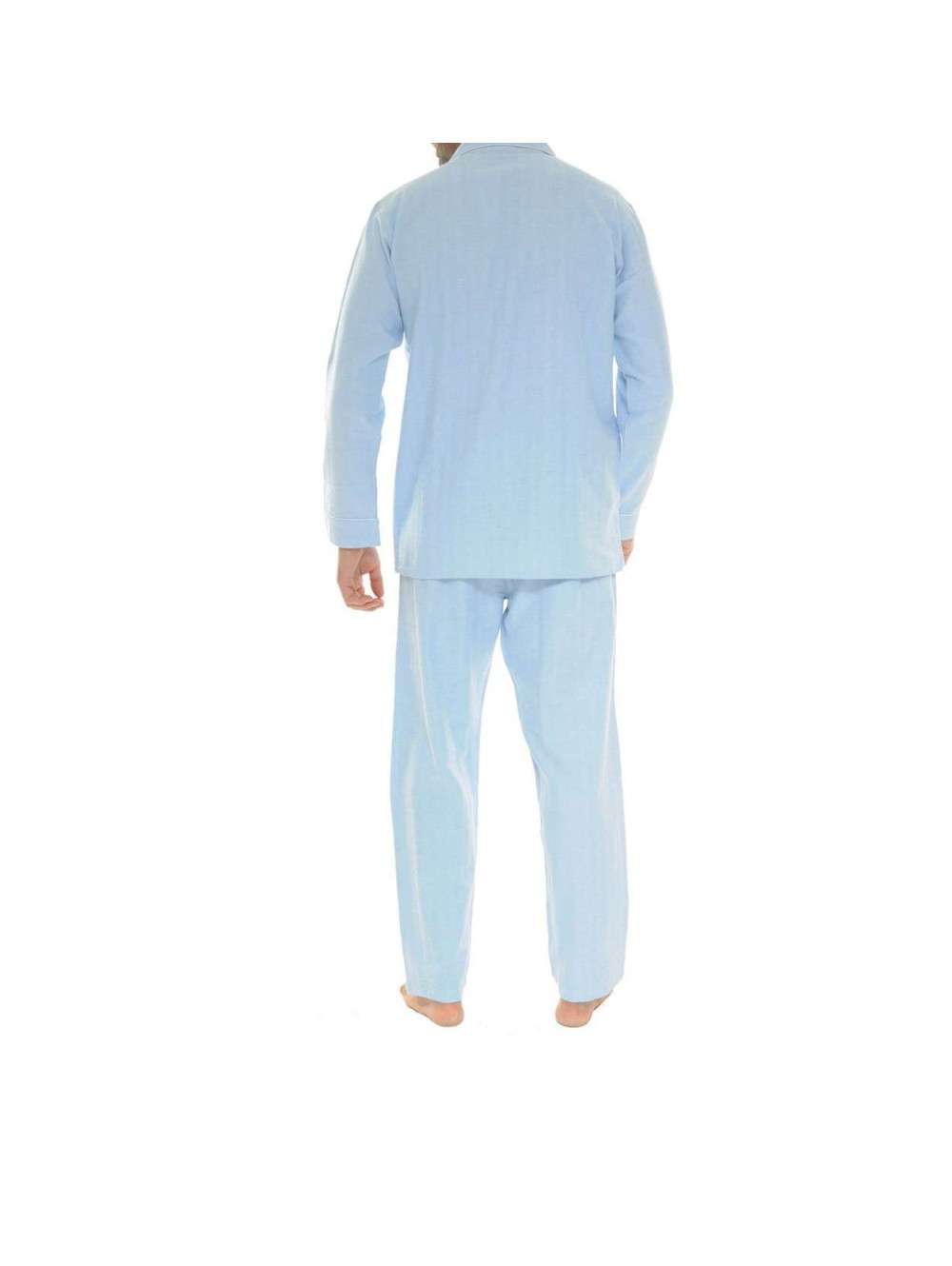 Pyjama Homme 2 Pièces Hiver - 80% Coton, 20% Polyester - Manches Longues, Couleur Unie - Confortable Et Chaud