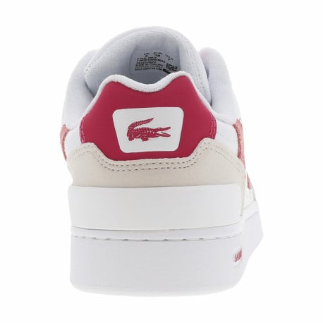 Baskets tennis en cuir blanches avec détails rose et jaune fluo collés  - Image 6