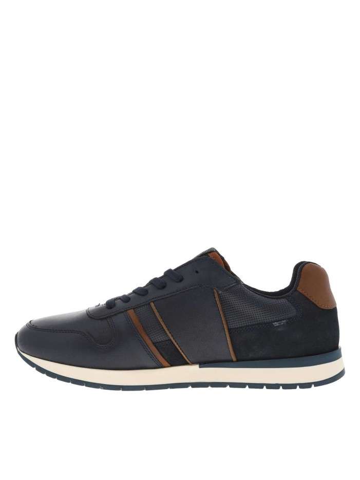 Sneakers en cuir bleu...