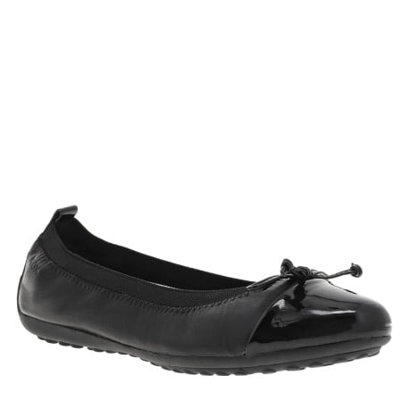 Ballerines noires en simili-cuir à semelle respirante et tige élastiquée