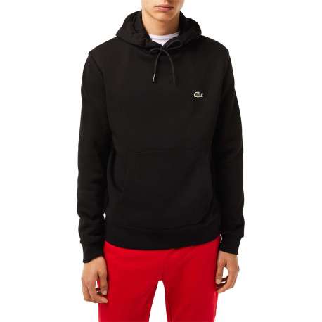 Sweat à capuche en coton mélangé noir avec une coupe droite et logo brodé - Image 2