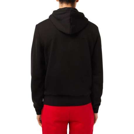 Sweat à capuche en coton mélangé noir avec une coupe droite et logo brodé - Image 3