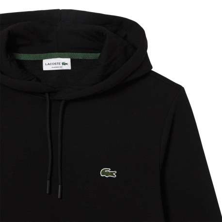 Sweat à capuche en coton mélangé noir avec une coupe droite et logo brodé - Image 5