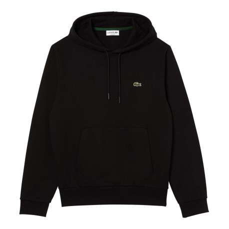 Sweat à capuche en coton mélangé noir avec une coupe droite et logo brodé - Image 6