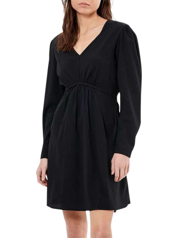 Robe courte noire unie à...