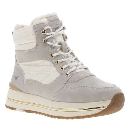 Bottines fashion, fourrées, à semelle semi-compensé et à lacets et zip latéral - Image 3