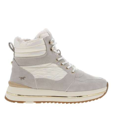 Bottines fashion, fourrées, à semelle semi-compensé et à lacets et zip latéral - Image 2