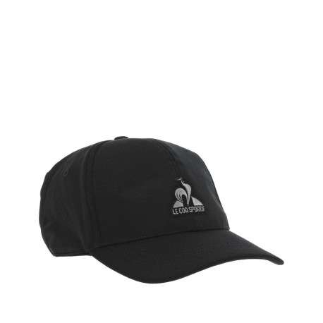 Casquette noire unie avec un logo de la marque à l'avant - Image 3