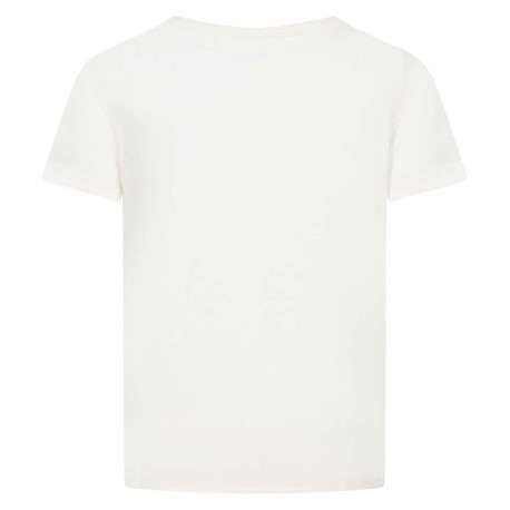 T-shirt beige avec des fentes latérales un col rond et une coupe droite - Image 2