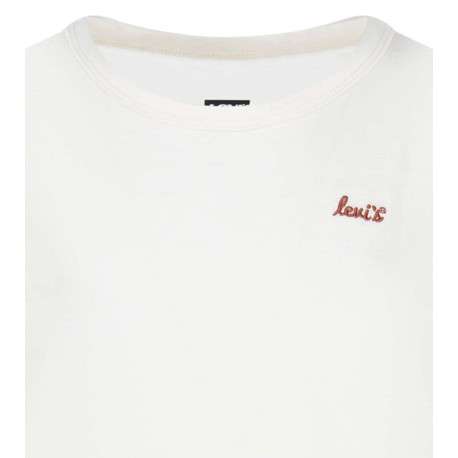 T-shirt beige avec des fentes latérales un col rond et une coupe droite - Image 3
