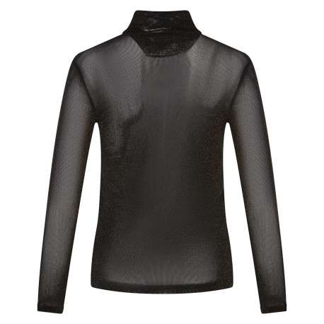 T-shirt noir avec une coupe près du corps un col roulé et des manches longues - Image 2