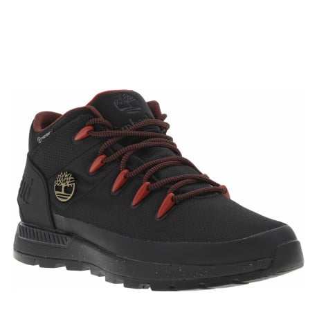 Bottines noires à semelle sneaker, à lacets tressés et doublure bordeaux - Image 3