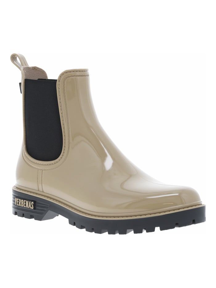 Boots beiges vernies à...