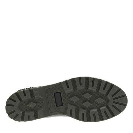 Boots noir mat, à semelle kaki à talon décroché bas et soufflet élastiqué - Image 5