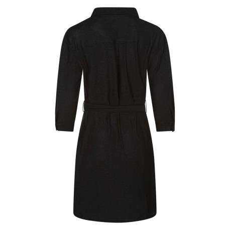 Robe courte en lurex noir avec une coupe près du corps et un col français - Image 2