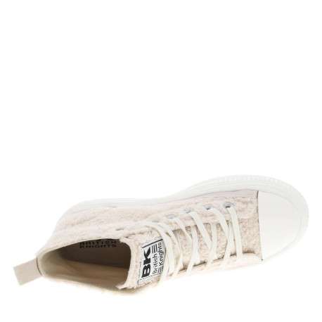 Baskets montantes aspect laine effet moumoute à plateforme et lacets plats - Image 4