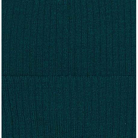 Bonnet à revers vert sapin avec un logo brodé sur le côté gauche - Image 3
