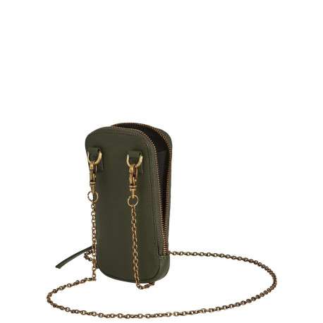 Mini sac kaki matelassé à bandoulière pour téléphone avec chaîne métallique - Image 2